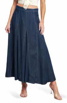 Contrast Stitch Midi Skirt
