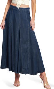 FLYING TOMATO Contrast Stitch Midi Skirt