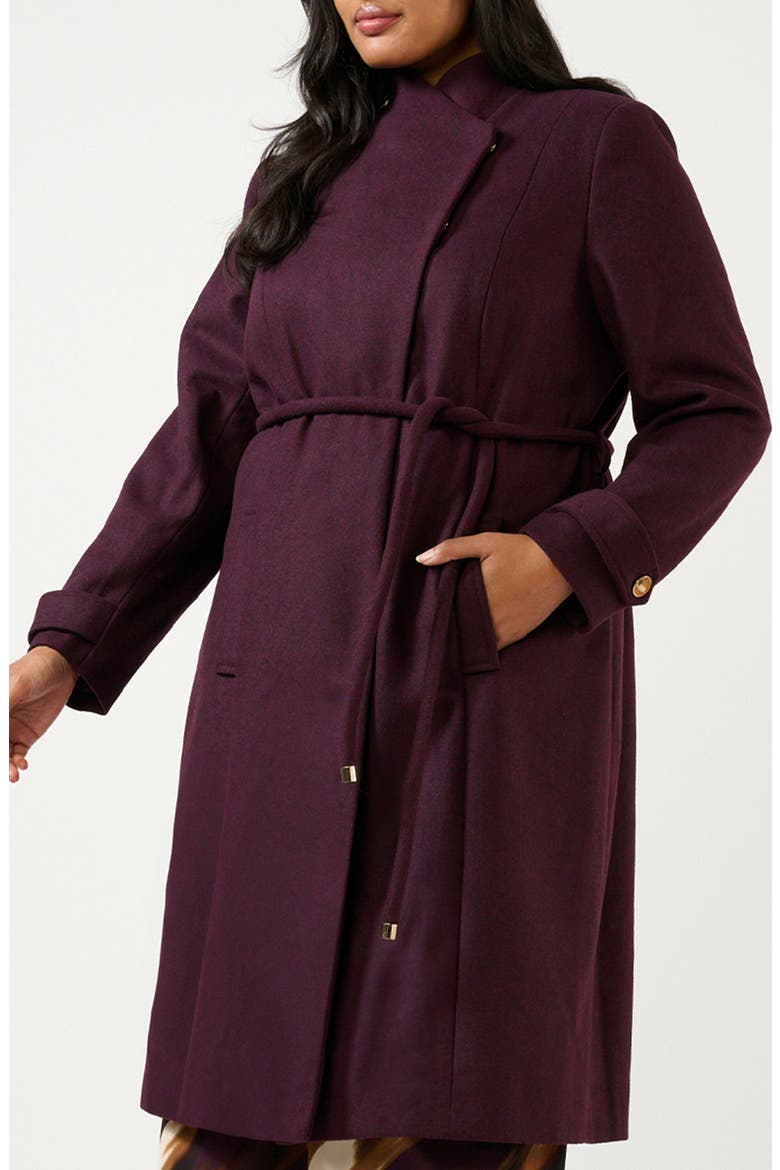 Reo Belted Coat, Alternate, color, PLUM