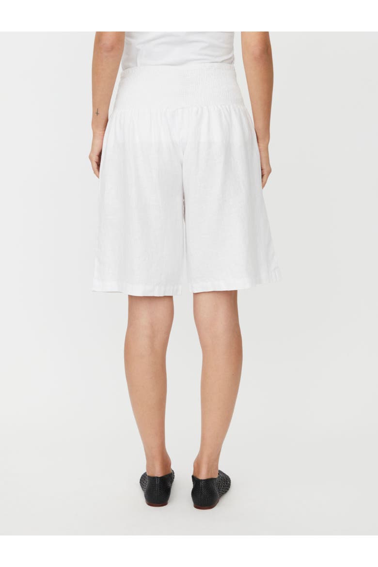Mapinja Smock Waist Linen Shorts, Alternate, color, White