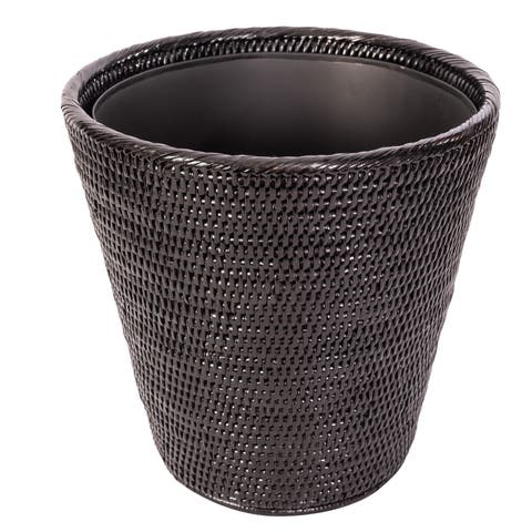 Artifacts Rattan Round Tapered Waste Basket with Metal Liner