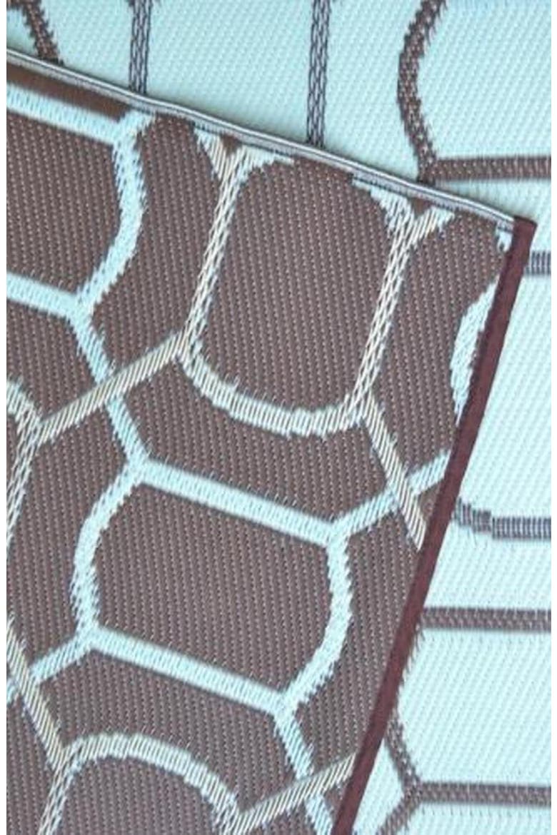 Oblong Brick Brown Sky, Alternate, color, dark brown and aqua
