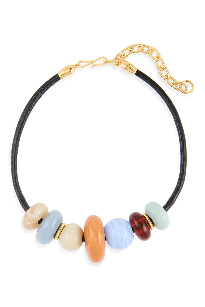 Piedra Mixed Media Collar Necklace, Main, color, MULTI