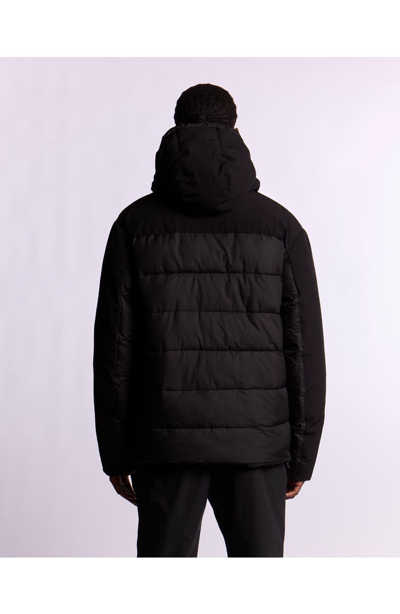 Lyle & Scott Wadded Hybrid Hooded Jacket, Alternate, color, Jet Black