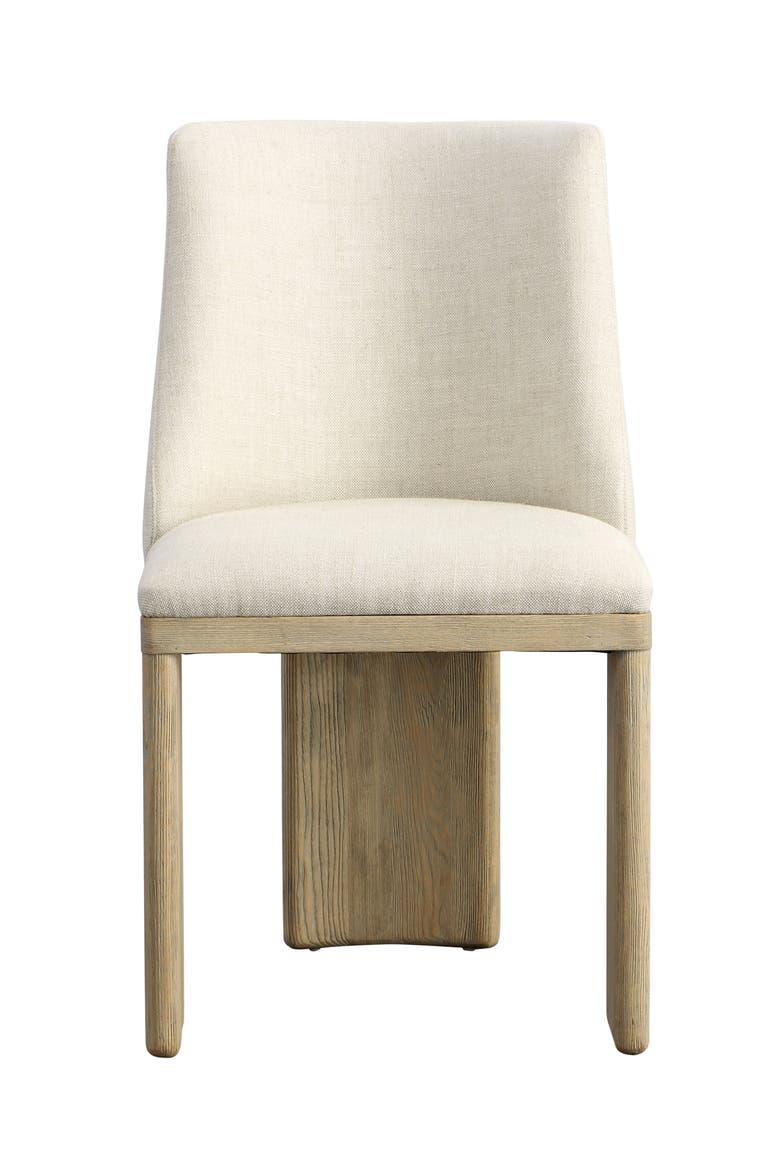 Cora Linen Upholstered Dining Chair with Ash Wood Frame, Alternate, color, Beige