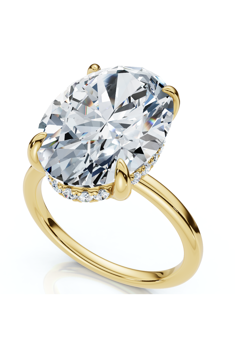 Certified 5.08CT Oval Diamond Hidden Halo Engagement Ring 14k Gold Lab Grown, Main, color, 14k Yellow Gold