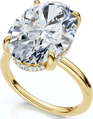 Bliss Diamond Certified 5.08CT Oval Diamond Hidden Halo Engagement Ring 14k Gold Lab Grown
