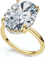 Bliss Diamond Certified 5.08CT Oval Diamond Hidden Halo Engagement Ring 14k Gold Lab Grown