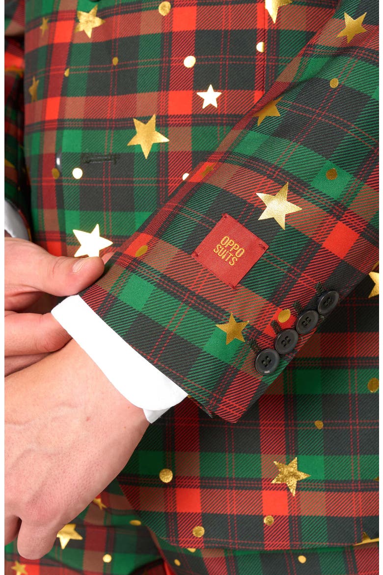 Tartan Tidings Slim Fit Plaid Two-Piece Suit & Tie Set, Alternate, color, GREEN MULTI