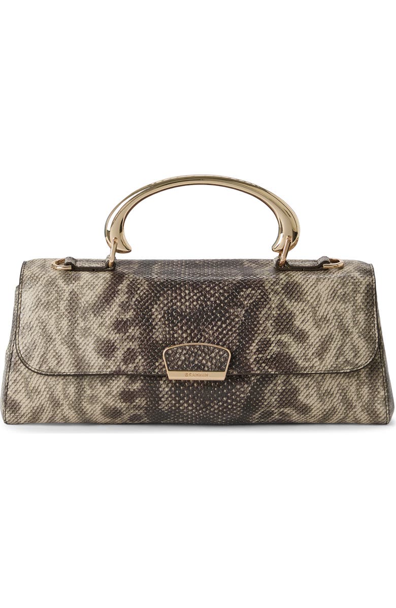 Brahmin Dayan Embossed Leather Shoulder Bag, Alternate, color, Toffee