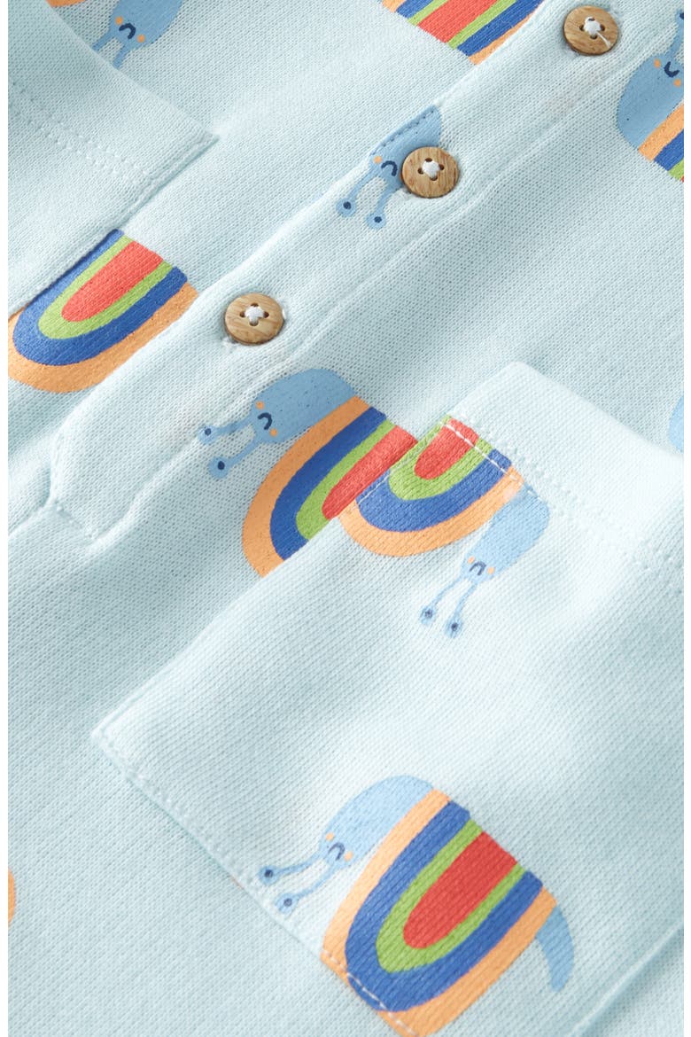 Front Pocket Romper, Alternate, color, BLUE PASTEL RAINBOW SNAILS