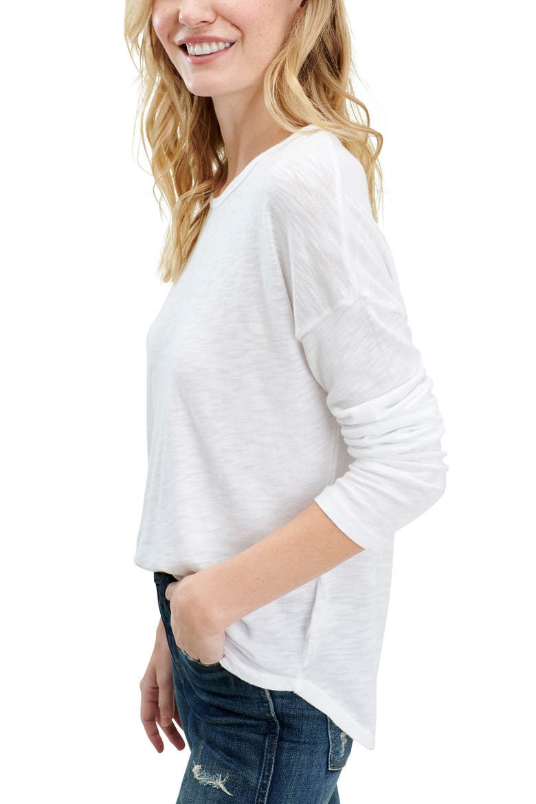 Crewneck Slub Jersey Tee, Alternate, color, WHITE