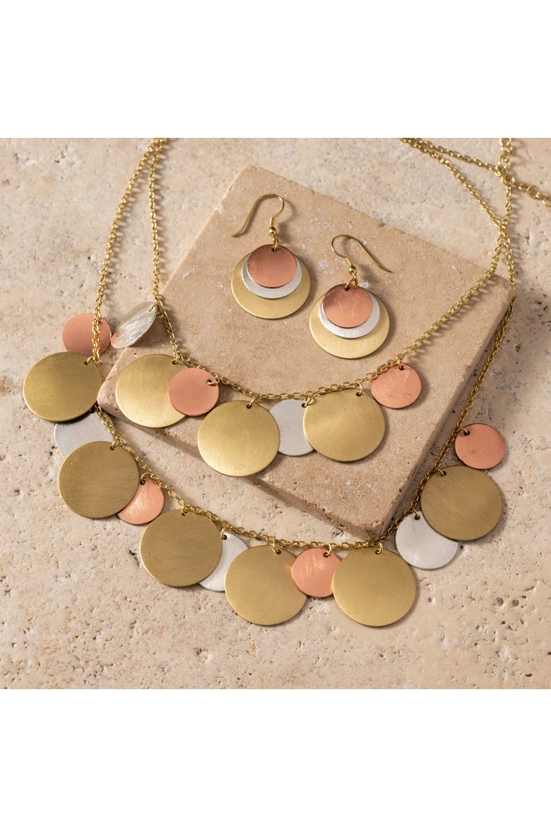 Jharana Layered Disc Necklace, Alternate, color, Mixed Metal