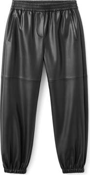 MANGO TEEN Faux Leather Jogger Pants