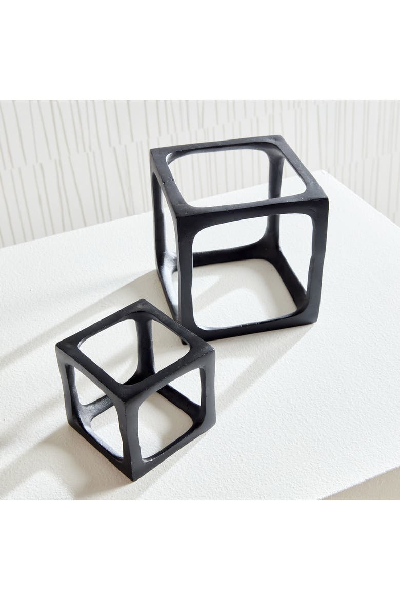 Cubist Sculptures Set of 2, Alternate, color, Black