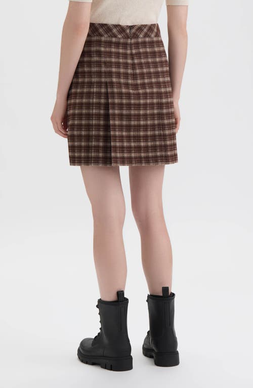 Hunter Plaid Pleated Horsebit Miniskirt In Brown