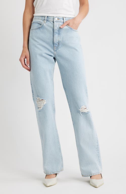 Frame The Vertical High Waist Relaxed Straight Leg Jeans In Blue