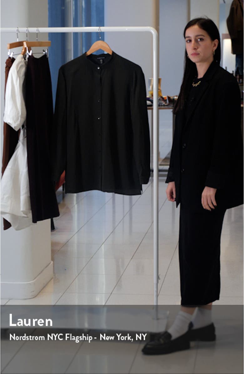 Mandarin Collar Silk Blouse, sales video thumbnail