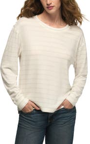 Lucky Brand Metallic Stripe Knit Top