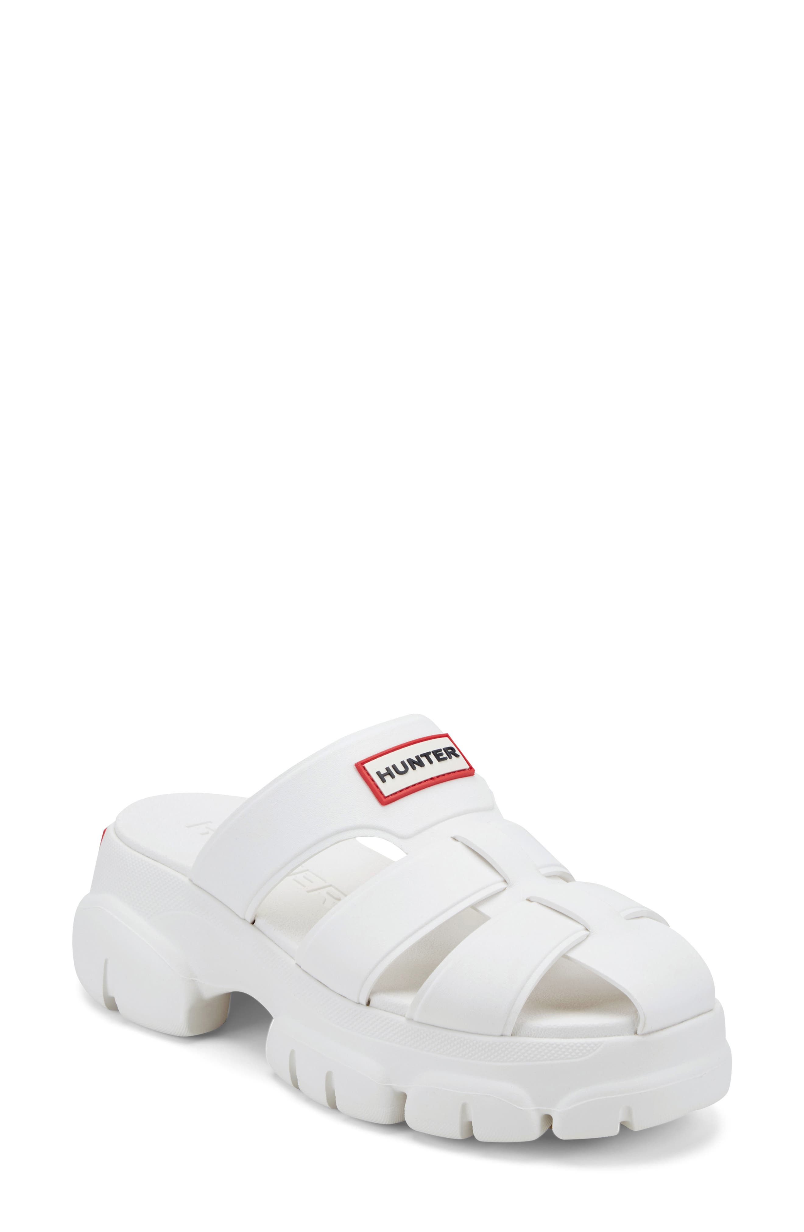 Hunter Bonnie Lug Sole Slip-On Shoe, Main, color, White