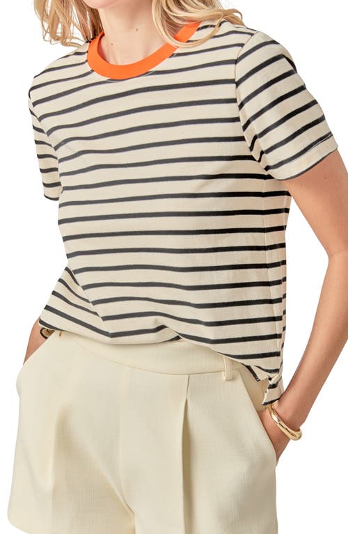 English Factory Contrast Crewneck Stripe T-shirt In Neutral