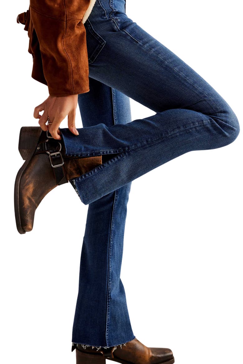 Level Up Side Slit Bootcut Jeans, Alternate, color, NIGHT SKY
