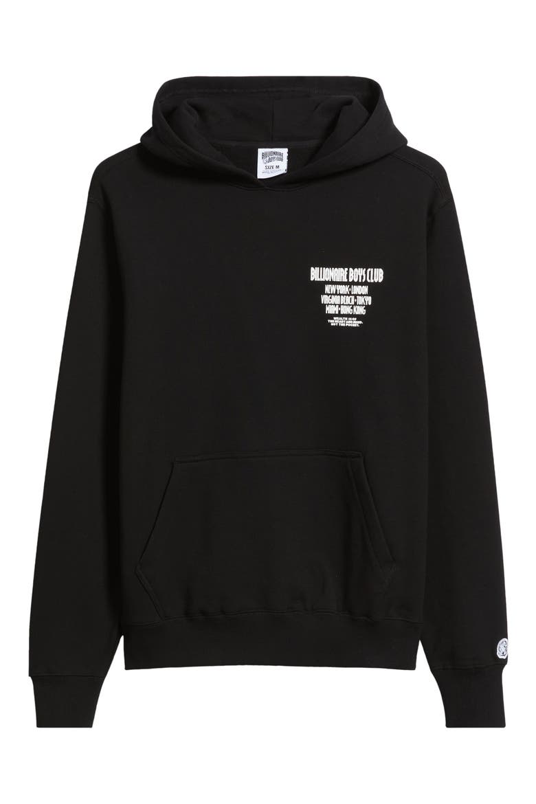 Satellite Graphic Cotton Hoodie, Alternate, color, BLACK