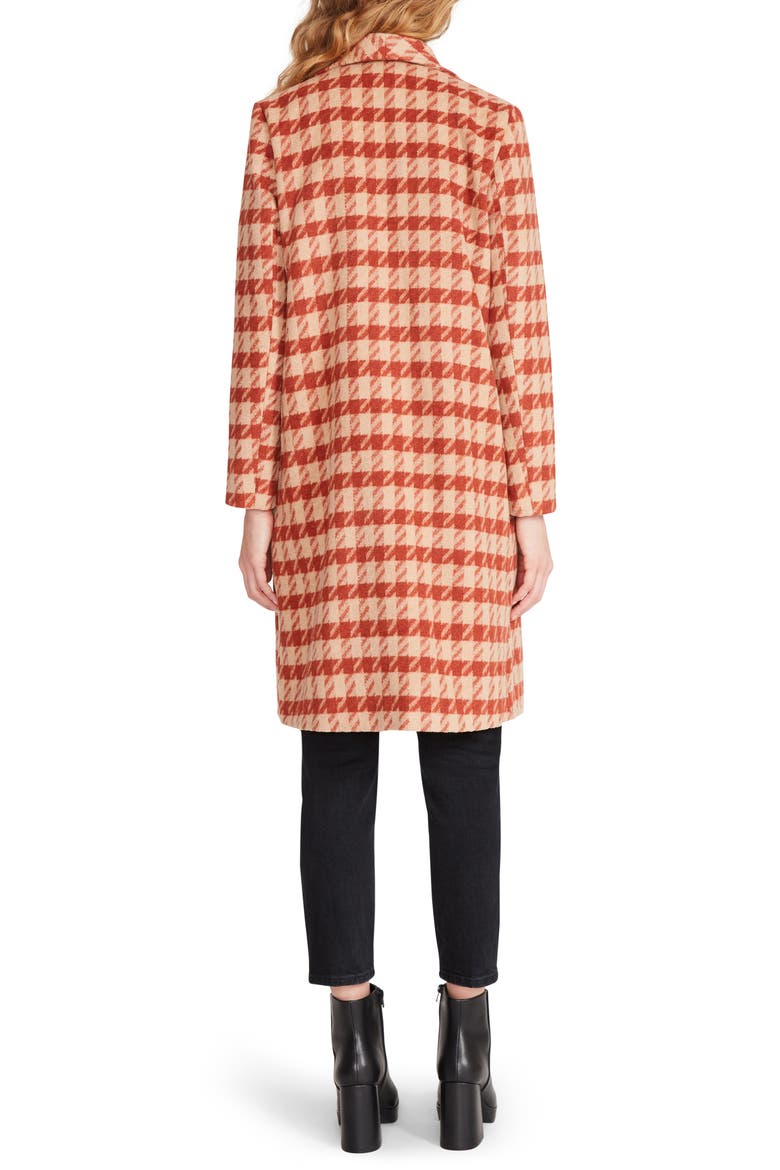 BB Dakota Houndstooth Drape Coat, Alternate, color, RUST/ CAMEL CHECK