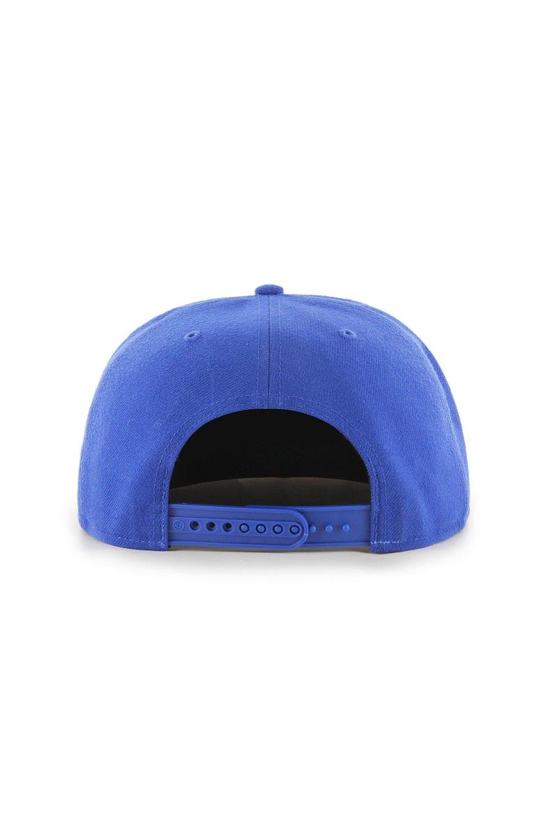 Men's '47  Royal Philadelphia 76ers Sure Shot Captain Snapback Hat, Alternate, color, Royal