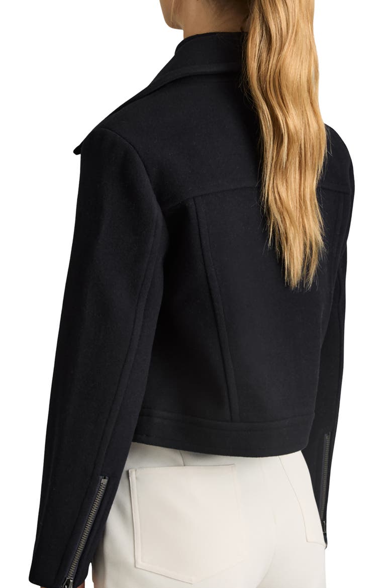 Arlow Asymmetric Zip Wool Blend Jacket, Alternate, color, NAVY