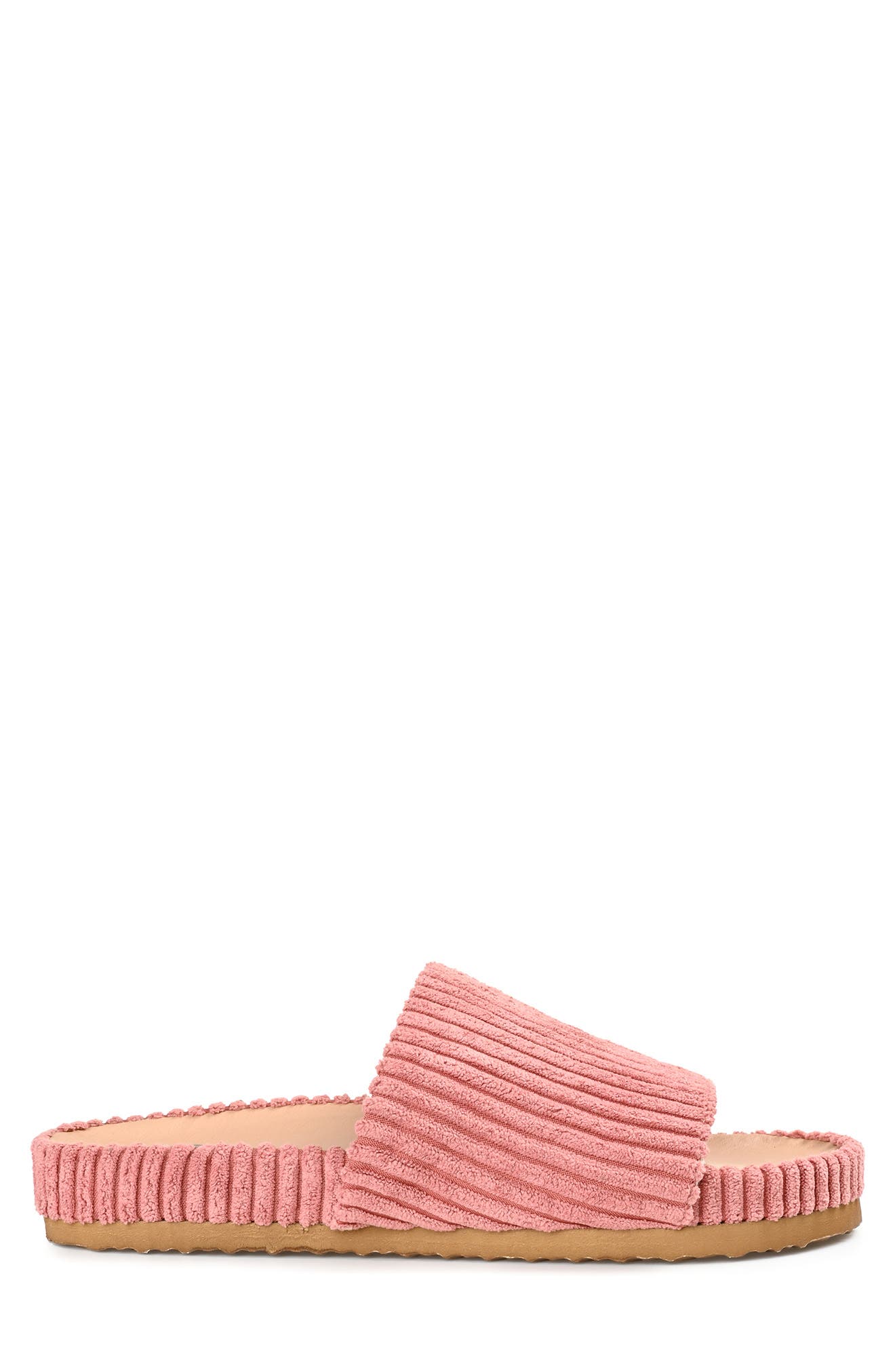 Aveline Ribbed Slide Slipper, Alternate, color, CLAY