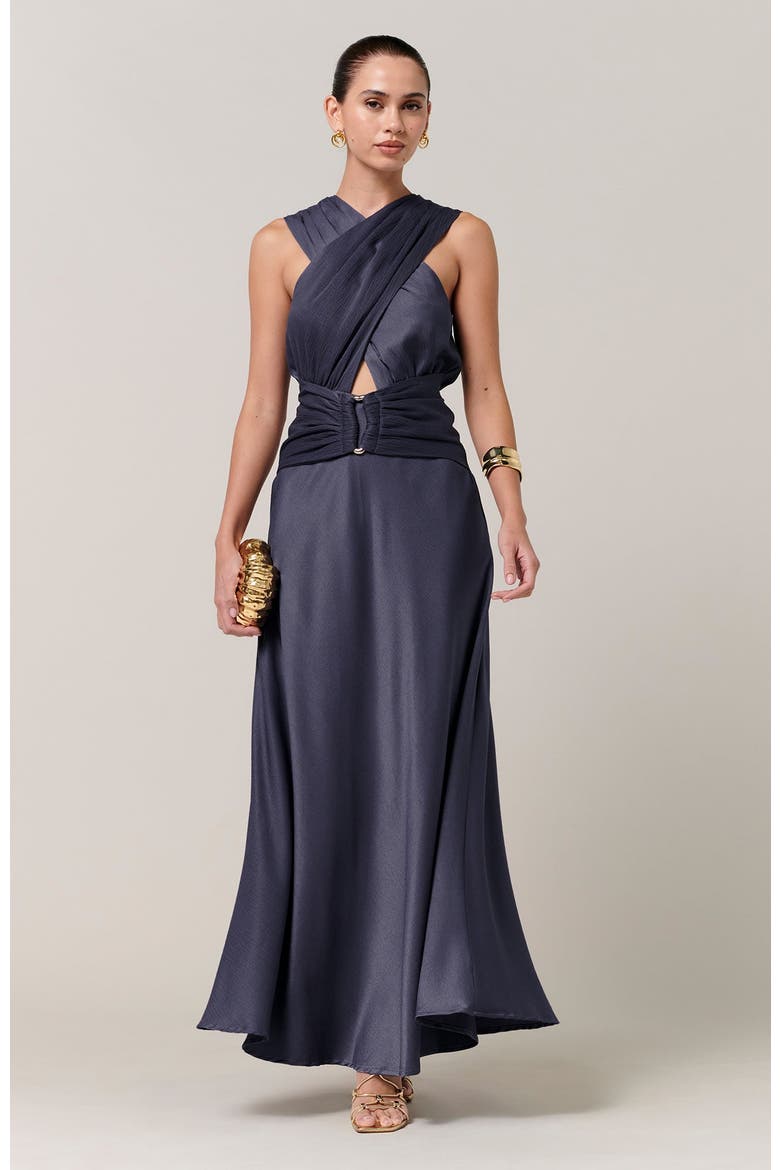 Clover Midi Dress, Alternate, color, Petrol Blue