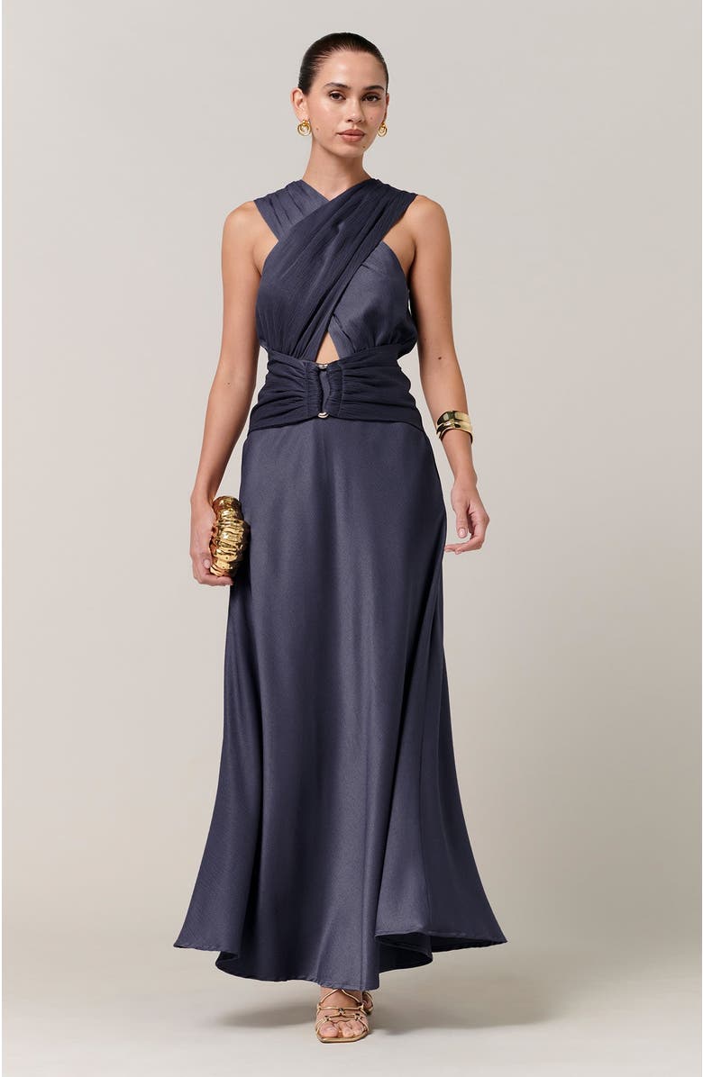 SAVEL Clover Midi Dress, Alternate, color, Petrol Blue