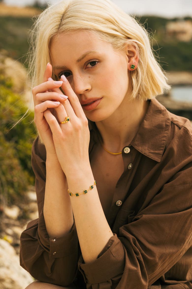 Herringbone Chain Necklace, Alternate, color, Gold