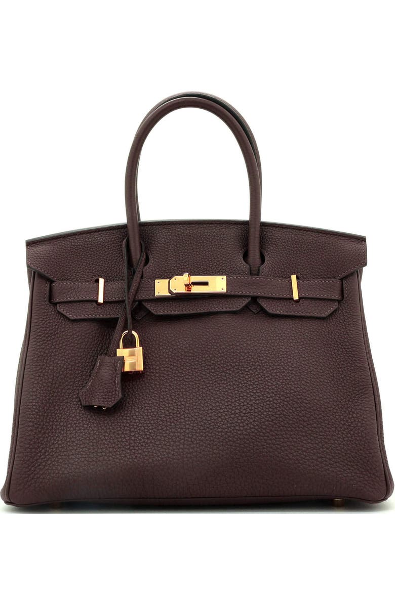 Pre-Owned Hermes Birkin Handbag Brown Togo with Gold Hardware 30, Main, color,