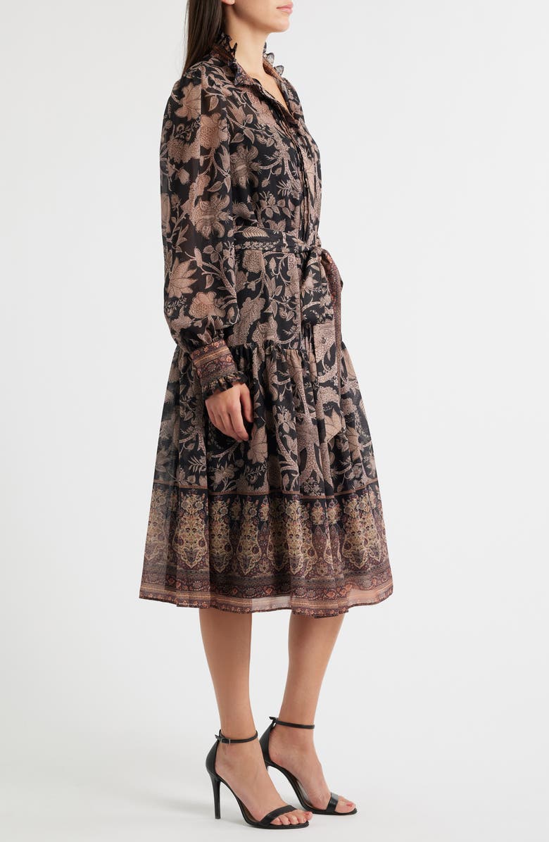 KOBI HALPERIN Moses Mixed Print Long Sleeve Dress, Alternate, color, Black Multi