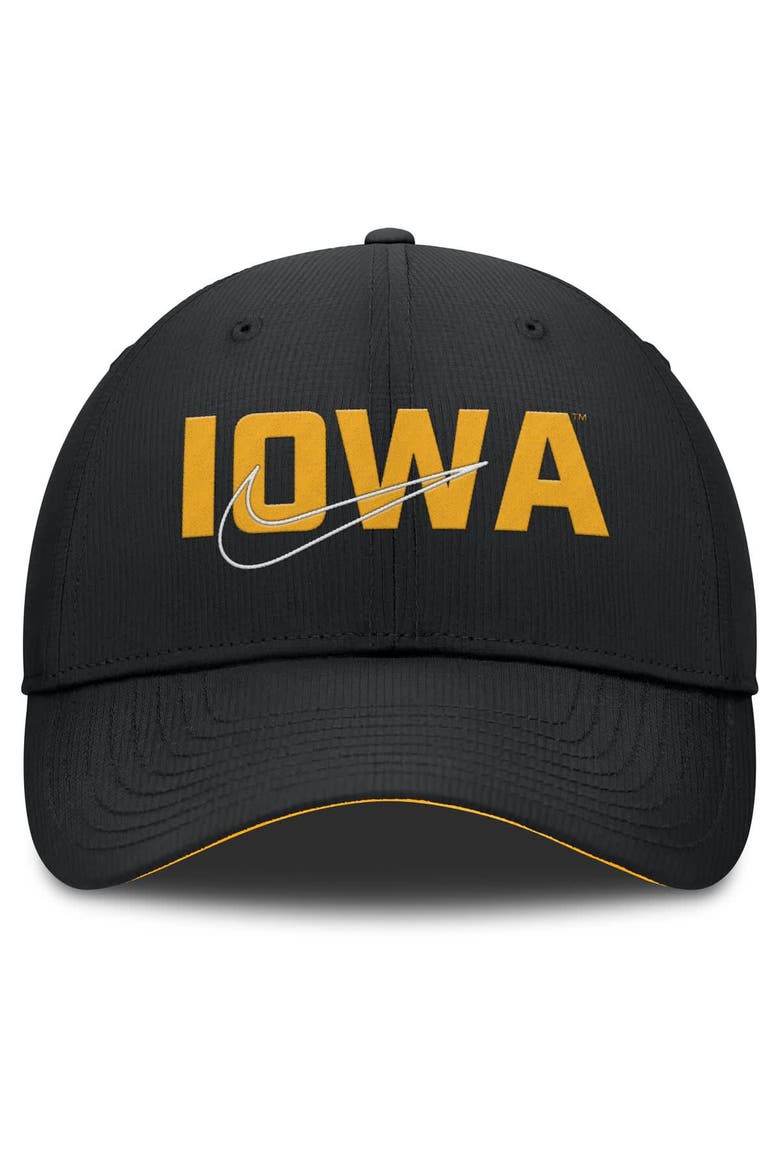 Men's Nike Black Iowa Hawkeyes Club Prep Performance Adjustable Hat, Alternate, color, Black
