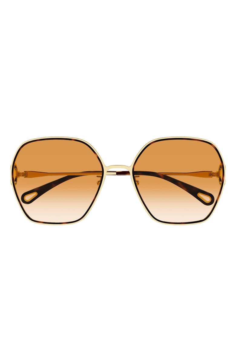 Chloé 58mm Gradient Rectangular Sunglasses, Main, color,