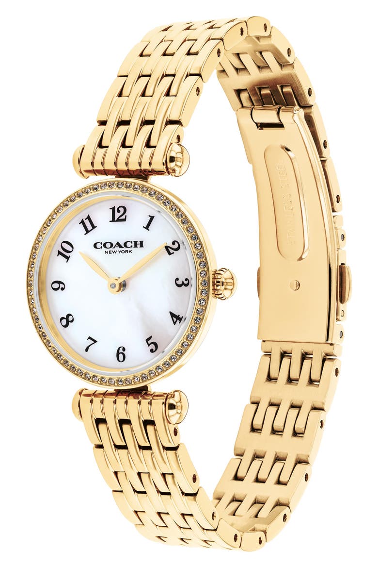 Cary Crystal Bracelet Watch, Alternate, color, GOLD