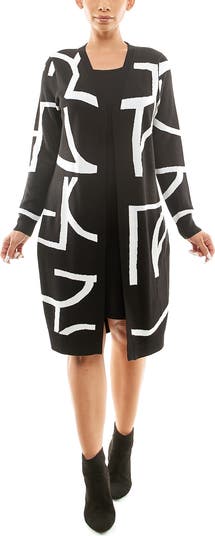 Nina Leonard Women s Twofer Sweater Sheath Dress Black Casual Dresses