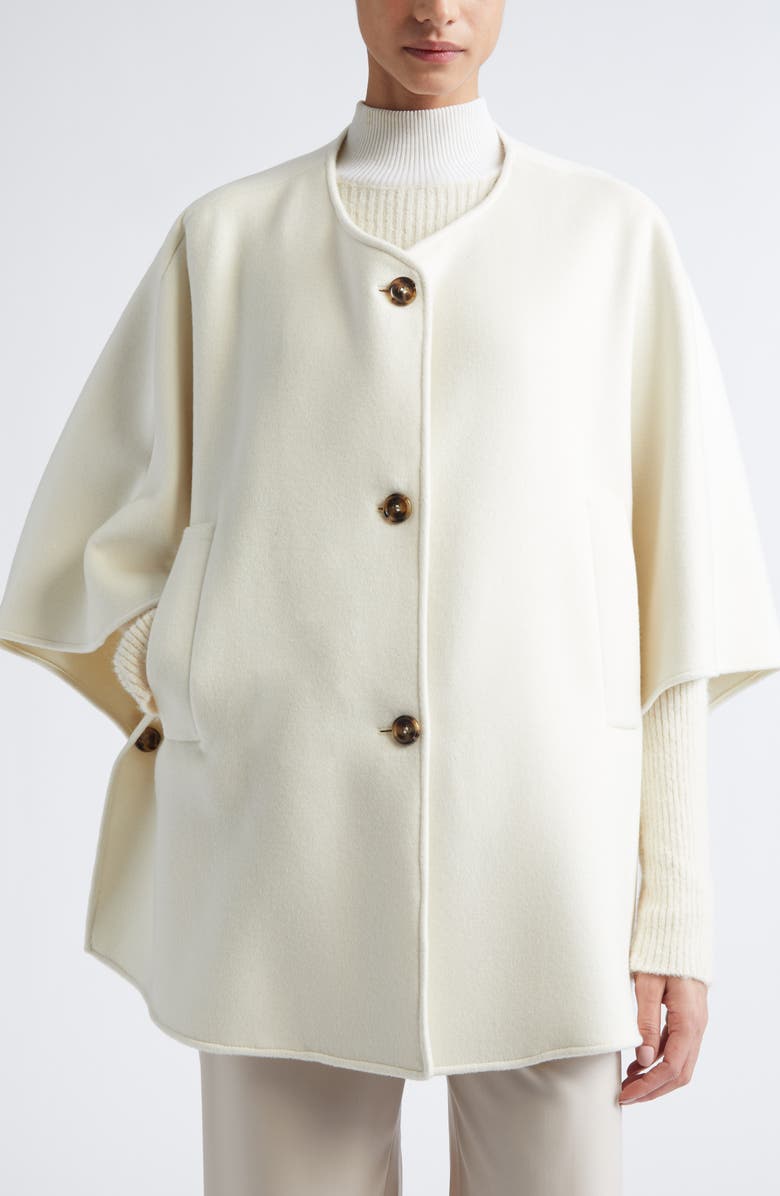 Max Mara Blasone Cashmere Cape, Alternate, color, White