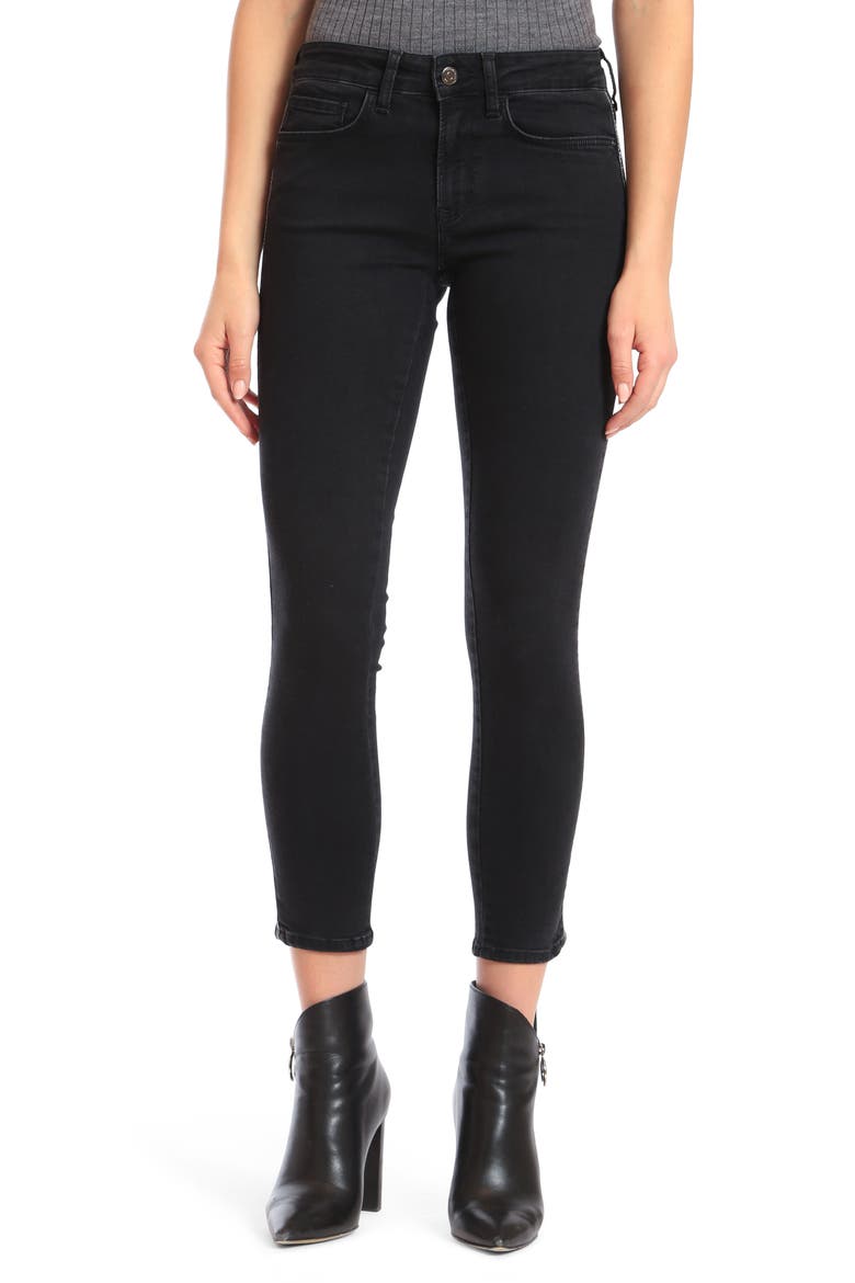 Adriana Ankle Skinny Jeans, Main, color, SMOKE EMBELLISHED