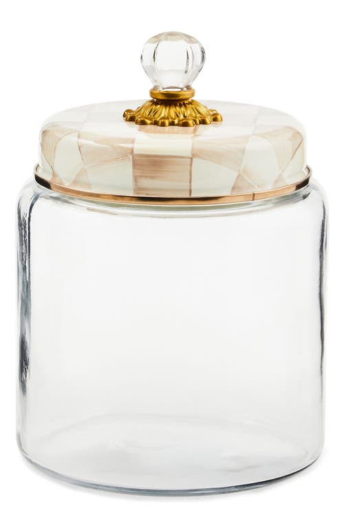 Mackenzie-childs Mackenzie Childs Mocha Check Large Kitchen Canister In Multi