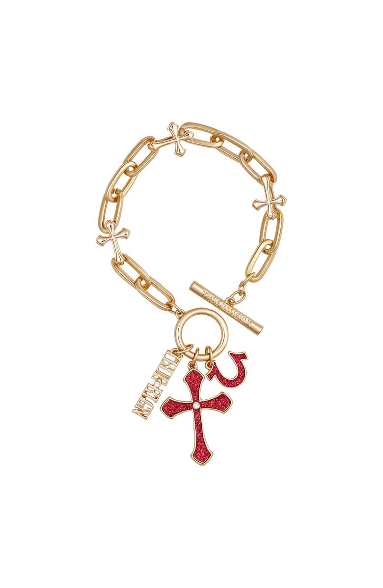 True Religion Rebel Charm Bracelet, Alternate, color, Gold Tone