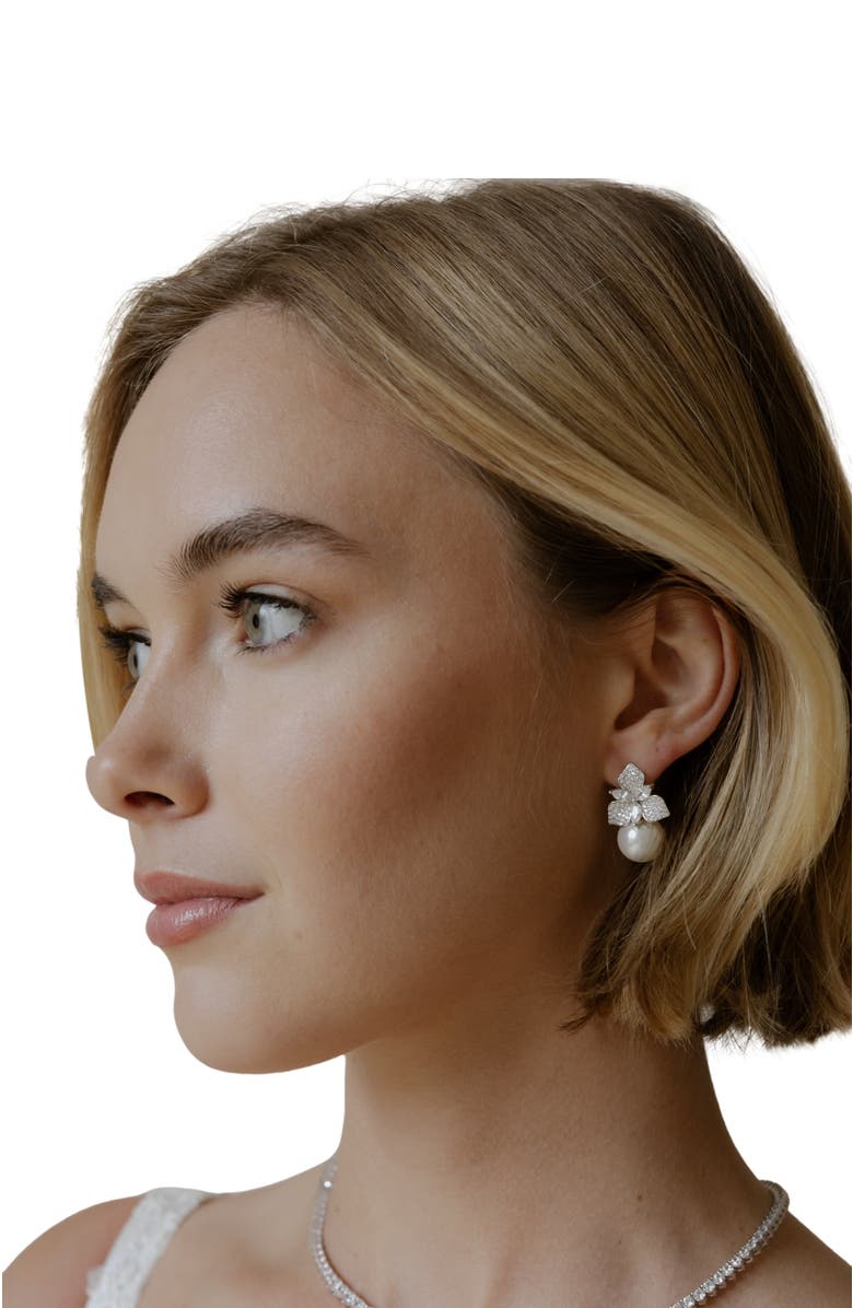 Untamed Petals Sophie Pearl Drop Earrings, Alternate, color, 