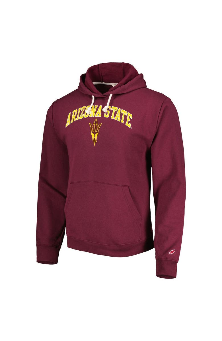 LEAGUE COLLEGIATE WEAR Men's League Collegiate Wear Maroon Arizona State Sun Devils Arch Essential Pullover Hoodie, Alternate, color,