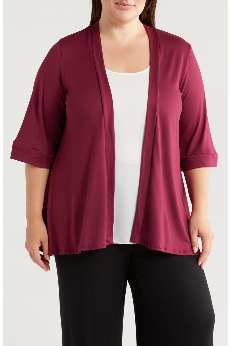 Open Front Cardigan, Main, color, WINE