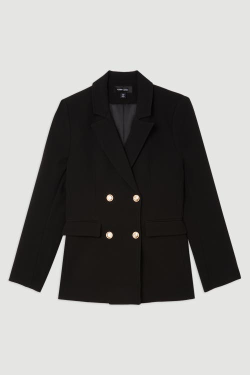 Karen Millen Tailored Doubled Breasted Blazer In Black