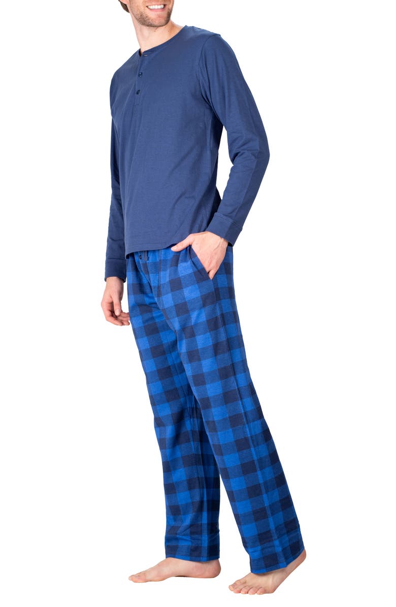 SLEEPHERO Knit Pajamas, Alternate, color, Blue Buffalo Check