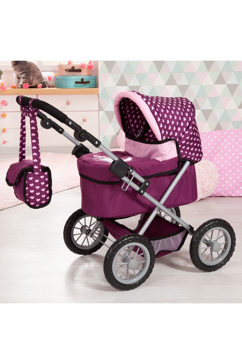 Trendy Pram Burgundy, Pink, Hearts, Alternate, color, Purple